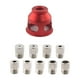 thumbnail image 1 of Kit de guía de broca autocentrante de 2-10 mm, buscador de centro de aleación de aluminio, perforadora vertical portátil con bujes de broca Rojo, 1 of 8