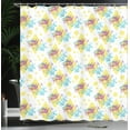 thumbnail image 3 of Ambesonne Nautical Shower Curtain, Colorful Fish and Circles, 69"Wx70"L, Pale Fuchsia Pink and Yellow, 3 of 4