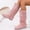 Pink, variant on BRGZLK Retro Slouchy Mid Calf Boots Women Chunky Heel Low Heel Belt Buckle Decor Slip On Solid Color Versatile Comfort Mid-Calf Booties 2026 Fall Winter Shoes Gray 43