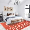 thumbnail image 2 of Athletics Track Rug 4x8 Area Rugs Running Track Orange Red Rugs Non Slip Non Shedding Print Washable Floor Carpet for Living Room Bedroom Room Office Study Foyer Hallway, 2 of 6