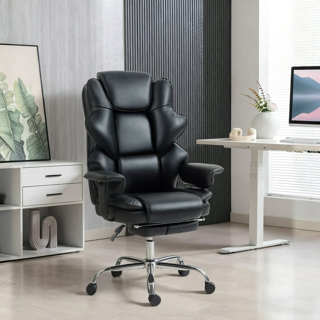 HOMCOM Office Chair, 400 lbs Big and Tall Desk Chair with Spring Pack