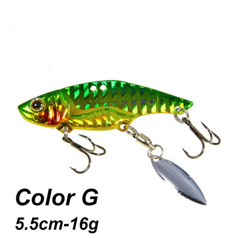 Artificial 12g/16g 3D Eye Spinning Baits Bass Hook Lead Casting Fishing  Metal VIB Lures Jig Metal Slice Spoon Lure COLOR G - 16G 