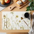 thumbnail image 2 of Yellow Spring Floral Placemats Set of 4, Summer Flowers Botanical Elegant Placemats for Dining Table, Place Mats for Kitchen Tabletop, Waterproof Wipeable Dining Table Mats Set, 2 of 9