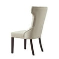 thumbnail image 5 of Inspired Home Adalynn Linen Dining Chair Set of 2 Wingback Button Tufted Design, Cream White, 5 of 9