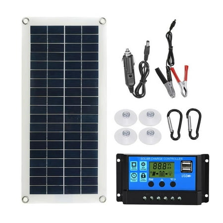 

12V Polycrystalline Solar Starter Kit - 10W Solar Panel - Solar Cell Controller 10A 20A 30A 40A 50A 60A 100A for Phone RV Car MP3 PAD Charger Outdoor Battery Supply