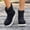 Black, variant on Women Knit Cuff Winter Ankle Snow Boots, Faux‑Suede Hand‑Stitched Short Booties, Lug Sole Warm Platform Boots