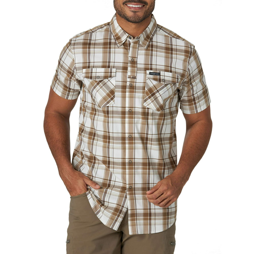 Wrangler - Wrangler Men's Short Sleeve Outdoor Utility Shirt - Walmart ...