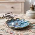 thumbnail image 4 of YAMB Ceramic Jewelry Trinket Tray, 4.5" Multi-Color Decorative Ring Earring Bracelet Holder, Scalloped Small Storage Dish for Vanity Dresser Bathroom Tabletop Home Decor, 4 of 7
