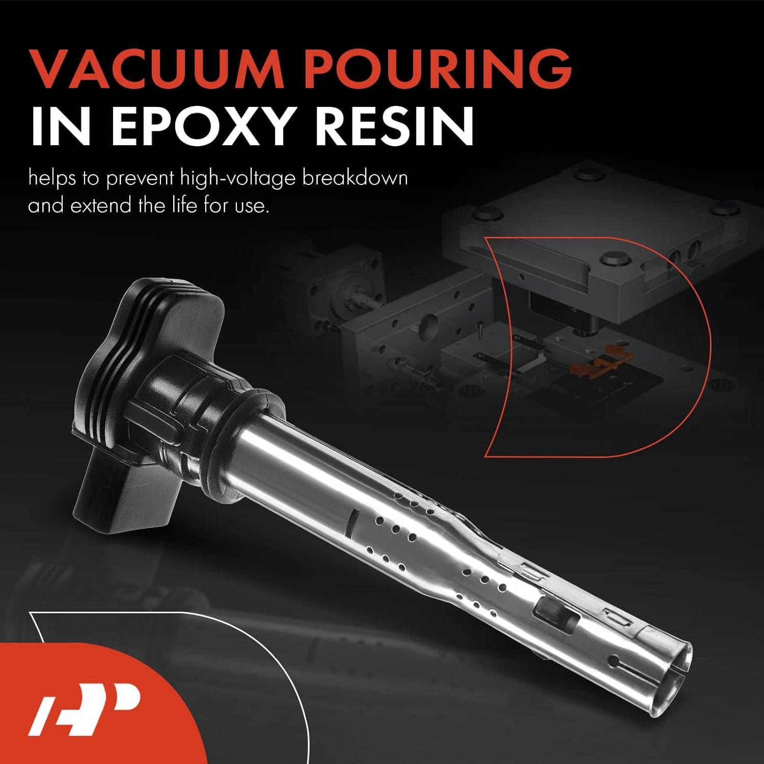 A-Premium Ignition Coil Pack Compatible with Volkswagen Jetta Beetle Golf Passat Rabbit L5 2.5L