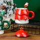 thumbnail image 2 of Taza de café de cerámica con forma de árbol de Navidad, reutilizable, para bebidas frías o calientes Rojo, 2 of 9