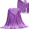thumbnail image 2 of Lightweight Soft Flannel Blanket For Summer Sofa, Cozy Thin Throw For Bedroom, Breathable Fiber Air Conditioner Quilt Cover, 27.5x40 Inch, Purple, 2 of 9