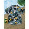 thumbnail image 3 of TiaoBug Kids Boys Button Down Tropical Hawaiian Shirt Short Sleeve Summer Beach Casual T-shirt Type J 160, 3 of 7