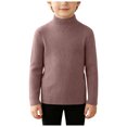 thumbnail image 4 of OJSFQUFP Kids Ribbed Sweater Solid Color Long Sleeve Slim Fit Knit Base Layer Shirts for Boys Girls, 4 of 9