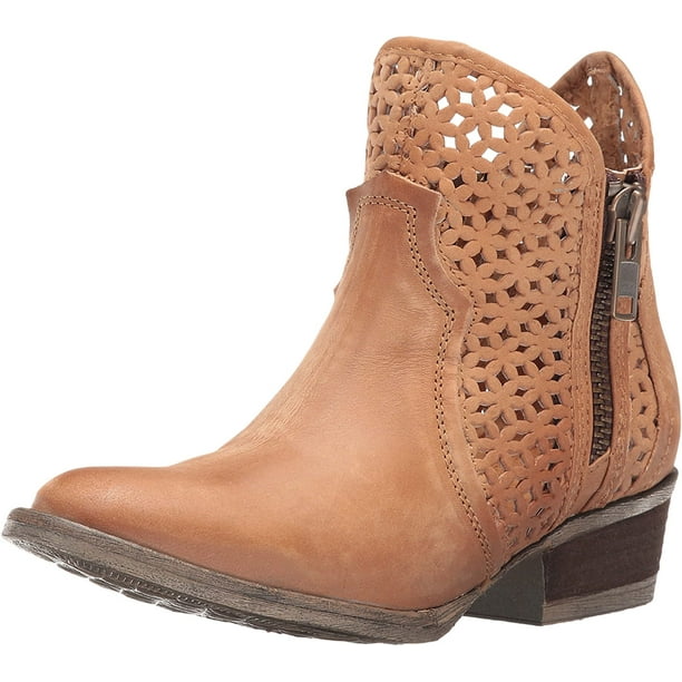 Corral Boots Womens 5 inch Circle G Cowhide Leather Round Toe Tan