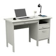 Inval Laminate Computer Desk with 2 Drawers and Open Storage, Washed
