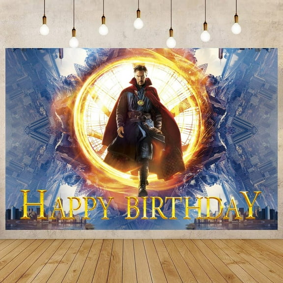 Dr.Strange Theme Birthday Flag Background Banner Children's Party Decoration supplies Photography Photo Prop ,70.8x43.3inch.