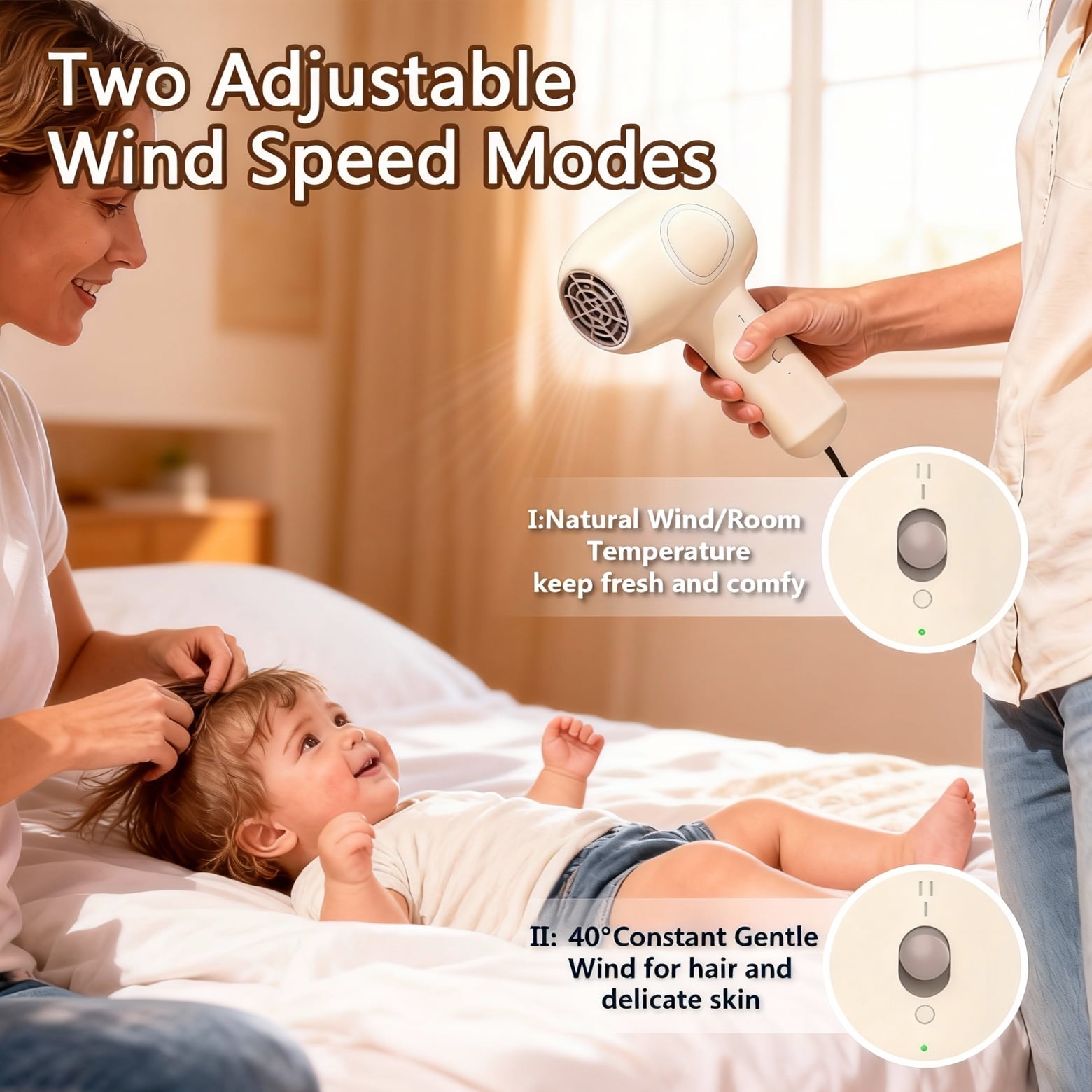 LepiBat Gems Cordless Hair Dryer for Kids, Portable Low Heat Gentle Airflow Quiet Mini Blow Dryer with Charging Base, USB Rechargeable Home Travel Hair Dryer for Body Hair Delicate Skin (Khaki Gray)