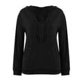 thumbnail image 3 of Women's Hoodies & Sweatshirts on Sale, Baberdicy Pocket Hoodies for Womens V Neck Lightweight Sweatshirts Long Sleeve Topsblackl, 3 of 7