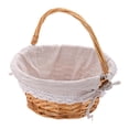 thumbnail image 1 of Cesta de picnic de ratán tejida a mano, accesorio versátil, encanto rústico para el hogar. Talla L Marrón claro, 1 of 9