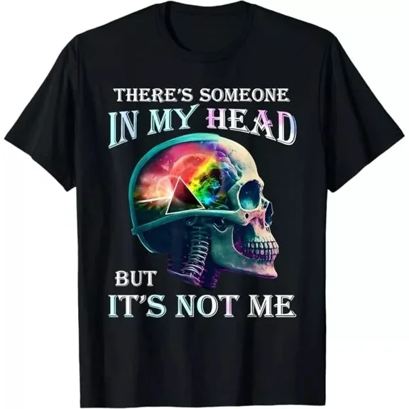 My Head Someone Else Humorous Inner Voice Skeleton Graphic Unisex T-Shirt, up to size 5XL