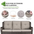 thumbnail image 2 of PARKWELL 4-Piece Outdoor Patio Furniture Set 5-Seat High Back Conversation Set with 30" Fire Pit Table and Deep Seat Wicker Chairs for Patio Garden Deck,Brown Wicker Gray Cushions, 2 of 8
