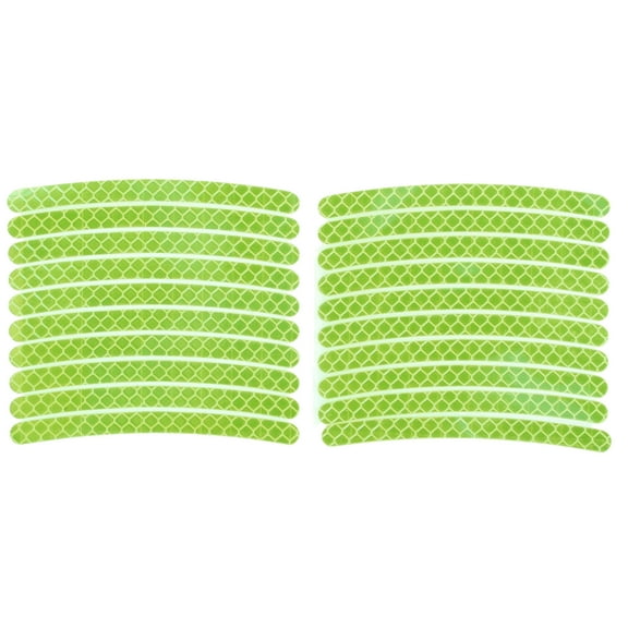 20 Pcs Wheel Rim Stickers Arc-Shape Car Wheel Rim Tapes Decoration Stickers for 14"-22" Rim Green PET