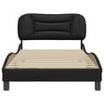 thumbnail image 2 of vidaXL Bed Frame with Headboard Black 100x203 cm Faux Leather, 2 of 5