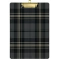 thumbnail image 1 of FMSHPON Dark Plaid Pattern Clipboard Hardboard Wood Nursing Clip Board and Pull for Standard A4 Letter 13x9 inches, 1 of 7