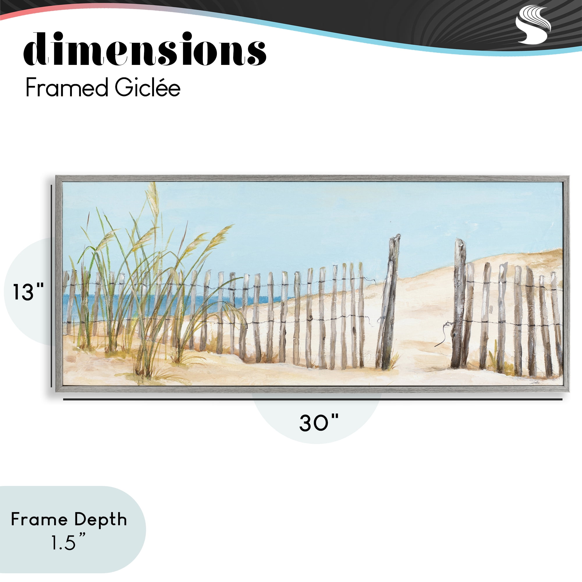 Stupell Industries Beach Fence Opening Gray Framed Giclee Art, design by Patricia Pinto