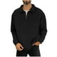 thumbnail image 2 of pstuiky camisa de manga larga para hombre, Blusas casuales de color liso con cuello plegable y cremallera para hombre, de manga larga camisetas de hombre m, 2 of 6