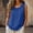 Blue, variant on FengLS Tank Tops for Women Summer Round Neck T-Shirts Pleats Cotton-Linen Solid Color Sleeveless Basic Tees Fashion Clothing