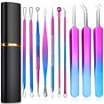 thumbnail image 2 of 10pcs Blackhead Remover Tool Kit Stainless Steel Pimple Popper Tool Comedones Extractor for Forehead Face Nose Multifunction Acne Needle Tool with Metal Case for Travel Home Use, 2 of 6