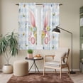 thumbnail image 6 of Easter Kitchen Curtains 63 Inch Length, Spring Rabbits Ears Feet Floral Blue Lattice Tiers Curtains for Living Room Berdoom Bathroom, Light Filtering Drapes Window Treatment 2 Panels 42"Wx63"L, 6 of 8
