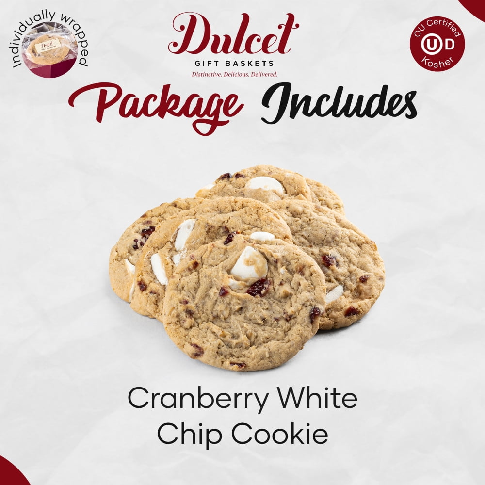 Dulcet Gift Baskets 12 Fresh Baked White Chocolate Cranberry Cookies