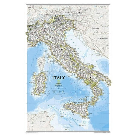 National Geographic Reference Map National Geographic Italy Wall Map - Classic (23.25 X 34.25 In), (Paperback)