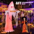 thumbnail image 4 of Costway 8FT Halloween Inflatable Ghost Blow-up Haunting Ghost Bride with Flame LED Light, 4 of 10