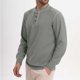thumbnail image 4 of pstuiky camisa de manga larga para hombre, Sudadera informal de color liso con botones y manga larga y cuello redondo para hombre top de hombre xxl, 4 of 7