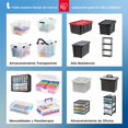 thumbnail image 2 of Contenedores de 51 litros de Almacenamiento con Tapa y Hebillas de Cierre Seguro - Paquete de 6 - Libre de PBA,  Tote de Organización, Caja Apilable Encajable - Transparente, 2 of 8