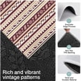 thumbnail image 3 of Brown Ethnic Stripe Pattern Kitchen Rugs Sets Of 3,Kitchen Runner Rugs Non Skid Washable,Decorative Kitchen Floor Mats for Kitchen,Sink,Laundry,17"x30"+ 17"x47" + 17"x59", 3 of 6