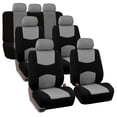 thumbnail image 1 of FH Group Juego completo de fundas para asientos de automóvil de tela plana, juego de tres filas para 7 pasajeros, ajuste universal para automóviles, camionetas y SUV (gris) FB050217, 1 of 5