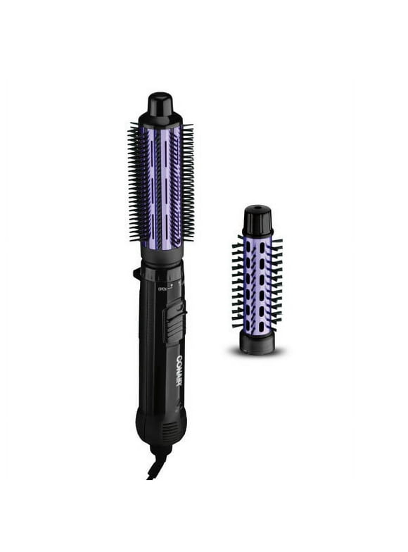 Conair 2-in-1 Hot Air Curling Combo, Includes 1.5-inch Curl Brush and 1.0-inch Aluminum Bristle Brush CD160NN