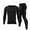 Black, variant on Men's Ultra Soft Fleece Lined Thermal Underwear Set Long John Set Fleece Lined Top & Bottom Underwear Set