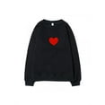 thumbnail image 2 of MarinaVida Couple Heart Print Long Sleeve O-Neck Jumper Casual Sweatshirt, 2 of 4
