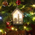 thumbnail image 4 of Decoración navideña, adornos navideños, regalos navideños, suministros decorativos navideños, casa de madera pequeña luminosa, árbol de Navidad colorido, pequeño colgante decorativo DIY., 4 of 8