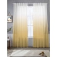 thumbnail image 4 of Sheer Curtain Panels Gradient Color Rod Pocket Voile Window Curtains White Yellow Window Treatments Ligh Filtering Privacy Curtain Drapes for Bedroom Living Room 2 Panel Set 96 Inch Length,, 4 of 9