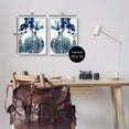 thumbnail image 3 of Bold Blue Ikebana Patterned Vase Botanical & Floral Graphic Art White Framed Art Print Wall Art, Set of 2, 3 of 8