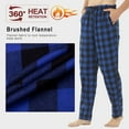 thumbnail image 3 of YUSHOW Men Flannel Pajama Pants Cotton Soft Blue Plaid Lounge Pjs Bottoms with Pockets Male Size L, 3 of 7