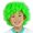 g, variante sur Perruques Lace Front Cheveux Humains Fête Disco Drôle Afro Clown Cheveux Fan de Football-Enfants Afro Mascarade Perruque Cheveux