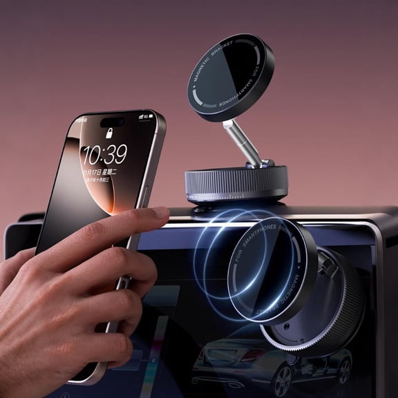 Magnetic Car Phone Holder for Magsafe 360°Rotation Vacuum Suction Ashboard Stand Compatible Android Car Accessories