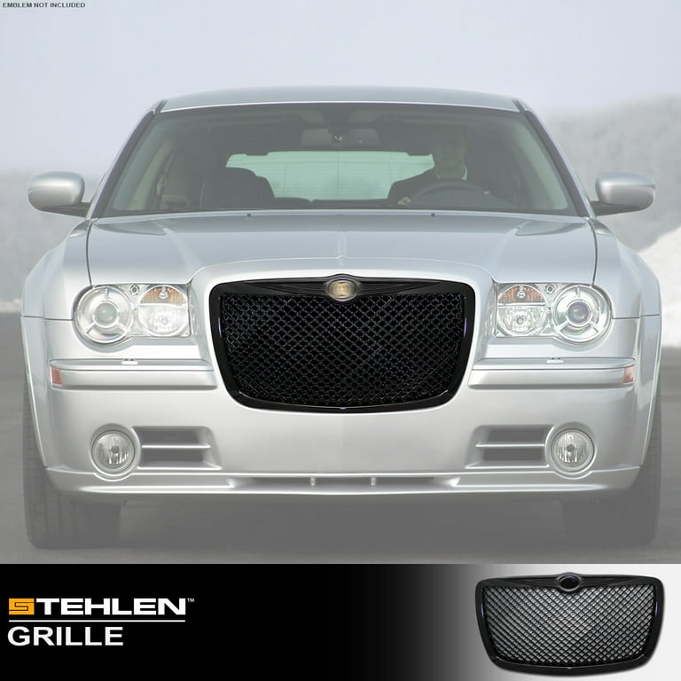R&L Racing Front Grill Cover For 2011-2014 Chrysler 300 / 300C - Big Horn Horizontal Mesh Style (Chrome)